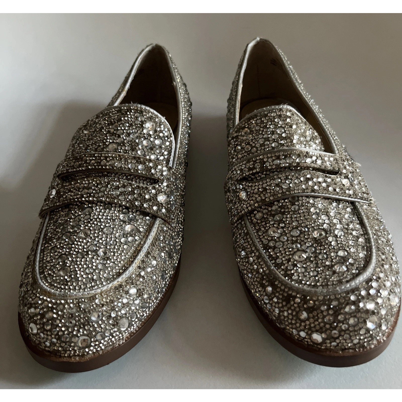 Betsey Johnson Aron Rhinestone Penny Loafer Nwot Womens 7.5